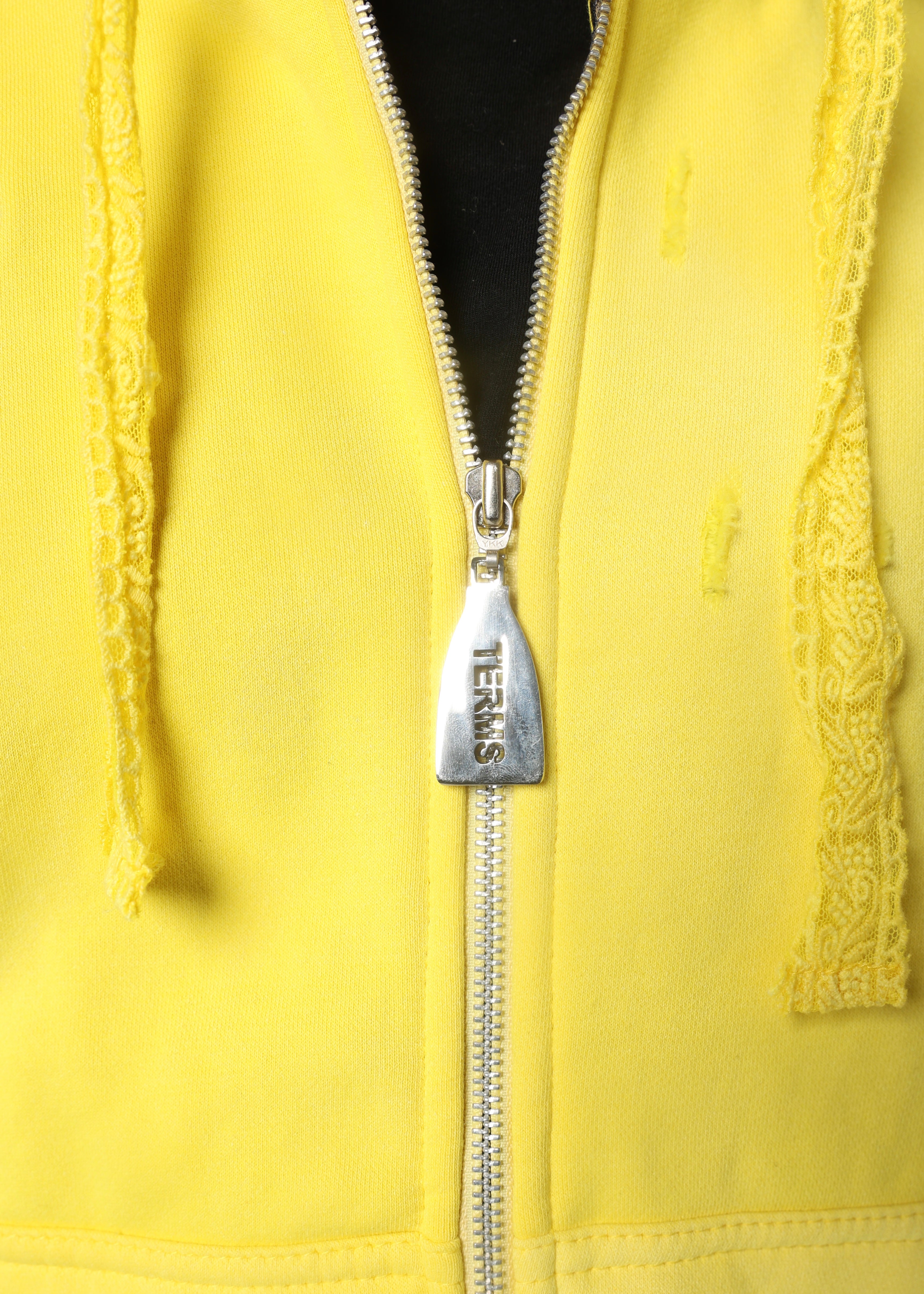 Asymmetrical Jewels Zip Up Sweatshirt - Saffron – Terms