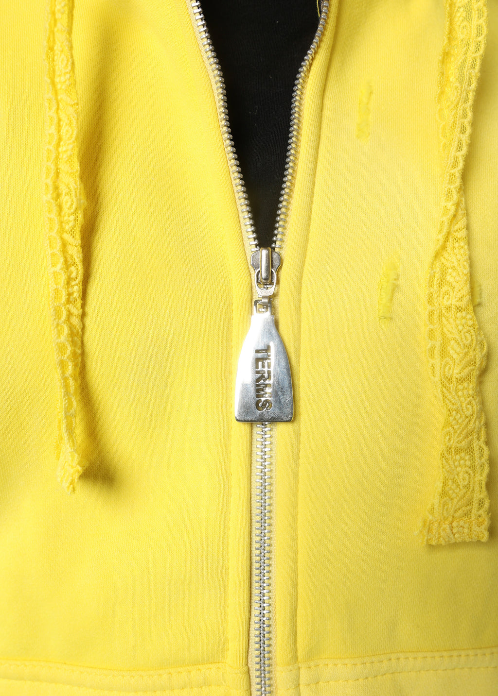 Asymmetrical Jewels Zip Up Sweatshirt - Saffron